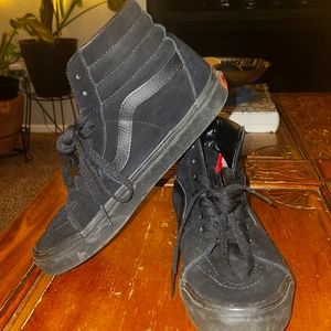 Vans Black on Black Mono Hightop m sz 6.5 womens sz 8 sk8 hi suede